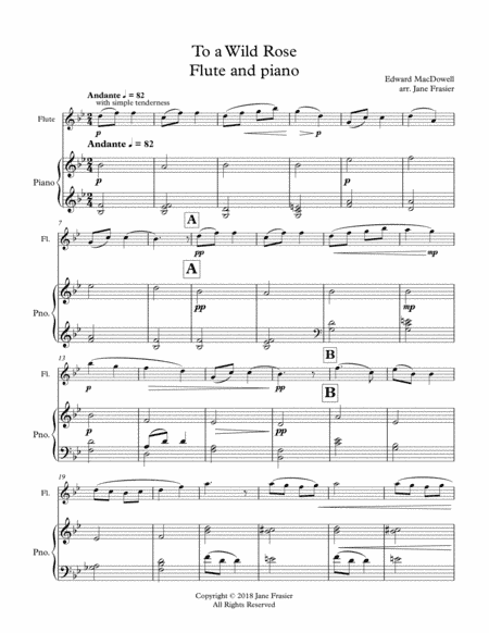 To a Wild Rose (arr. Jane Frasier)
