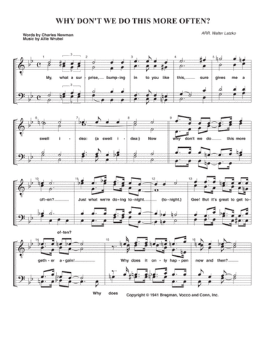 Why Don't We Do This More Often (arr. Walter Latzko)