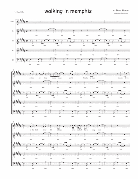 Walking In Memphis (arr. Deke Sharon)