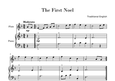 The First Noel (Easy Flute with Piano Accompaniment) (arr. Gisele Sant'Ana)