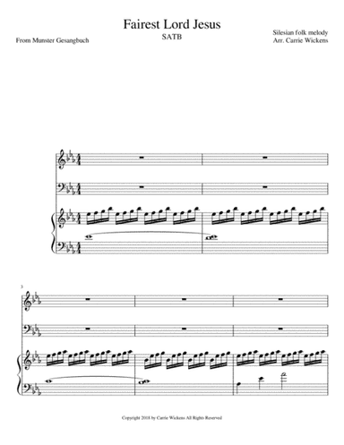 Fairest Lord Jesus SATB (arr. Carrie Wickens)