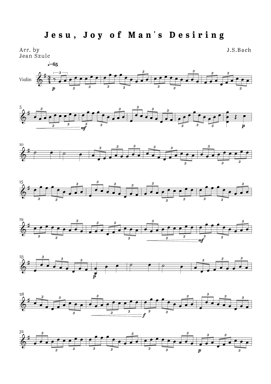 Jesu Joy of Man's Desiring (arr. Jean Szulc)