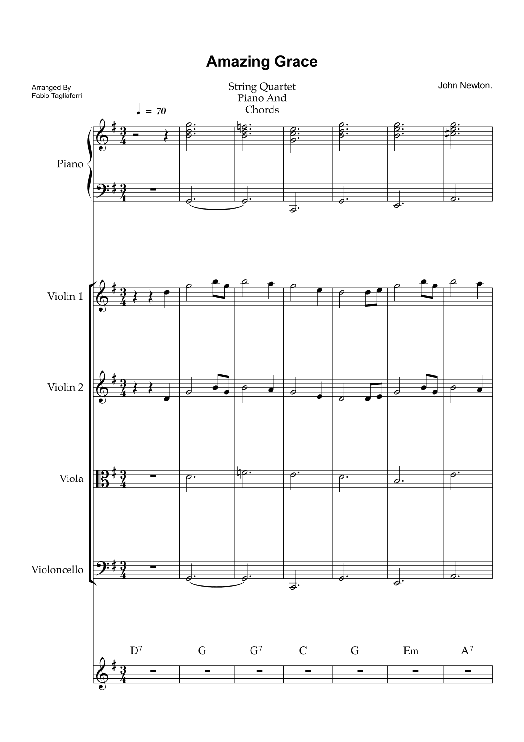 Amazing Grace (arr. Fabio Tagliaferri)