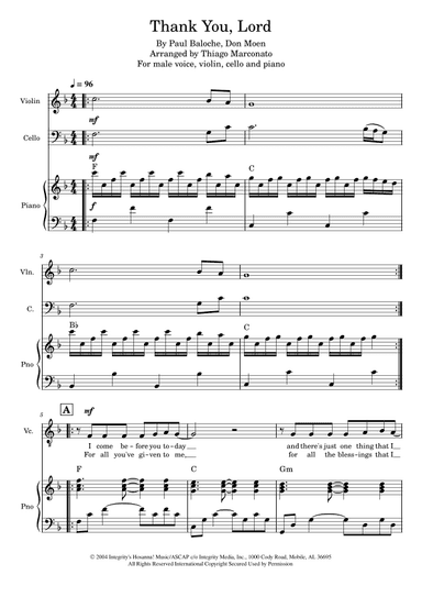 Thank You, Lord (arr. Thiago Marconato)