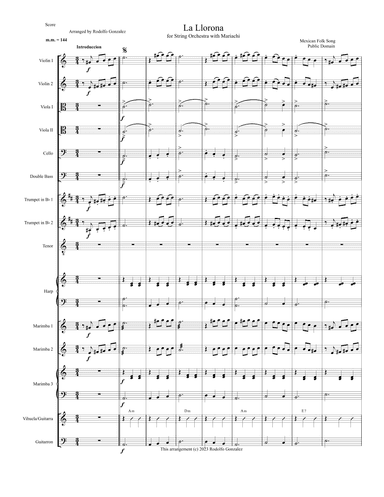 La Llorona for String Orchestra with Mariachi (arr. Rodolfo Gonzalez)