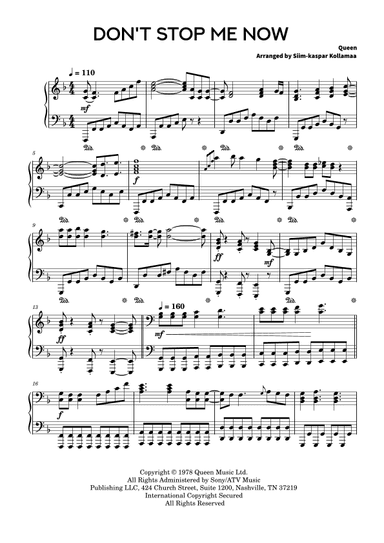 Don't Stop Me Now (arr. Siim-Kaspar Kollamaa)