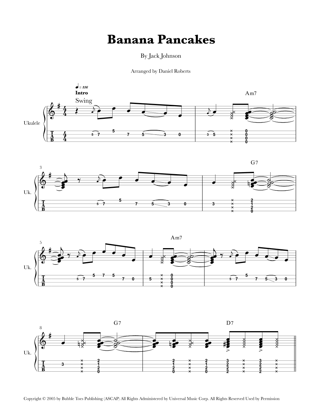 Banana Pancakes (arr. Daniel Roberts)