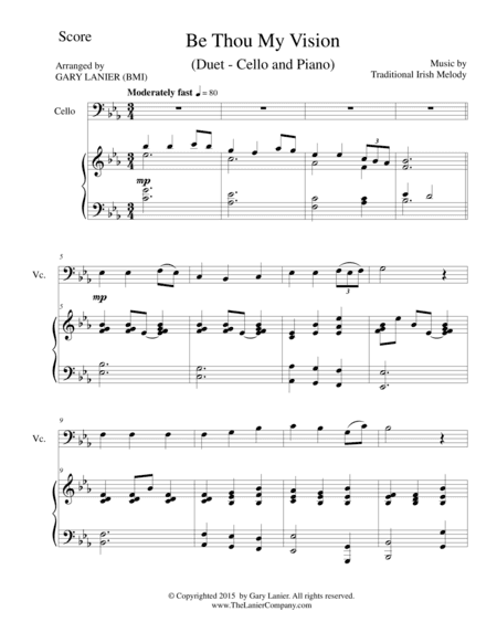 BE THOU MY VISION (Duet – Cello and Piano/Score and Parts) (arr. Gary Lanier)