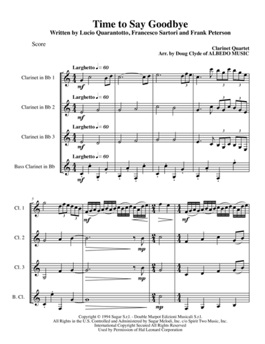 Time To Say Goodbye (arr. Doug Clyde)