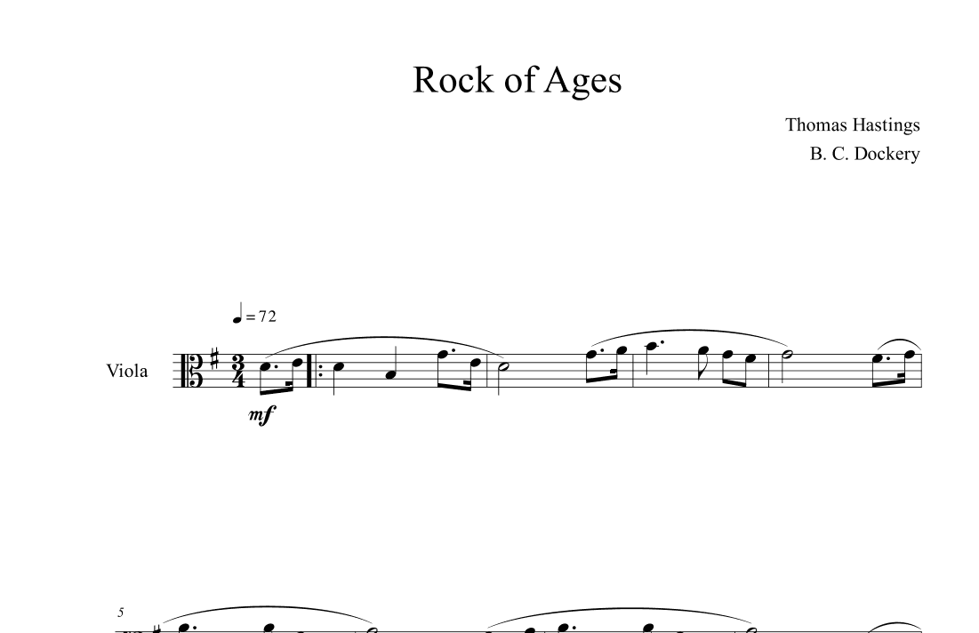 Rock of Ages (Viola Solo) (arr. B. C. Dockery)
