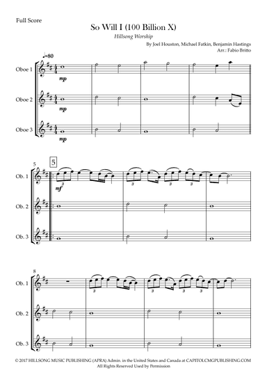 So Will I (100 Billion X) (arr. Fabio Britto)