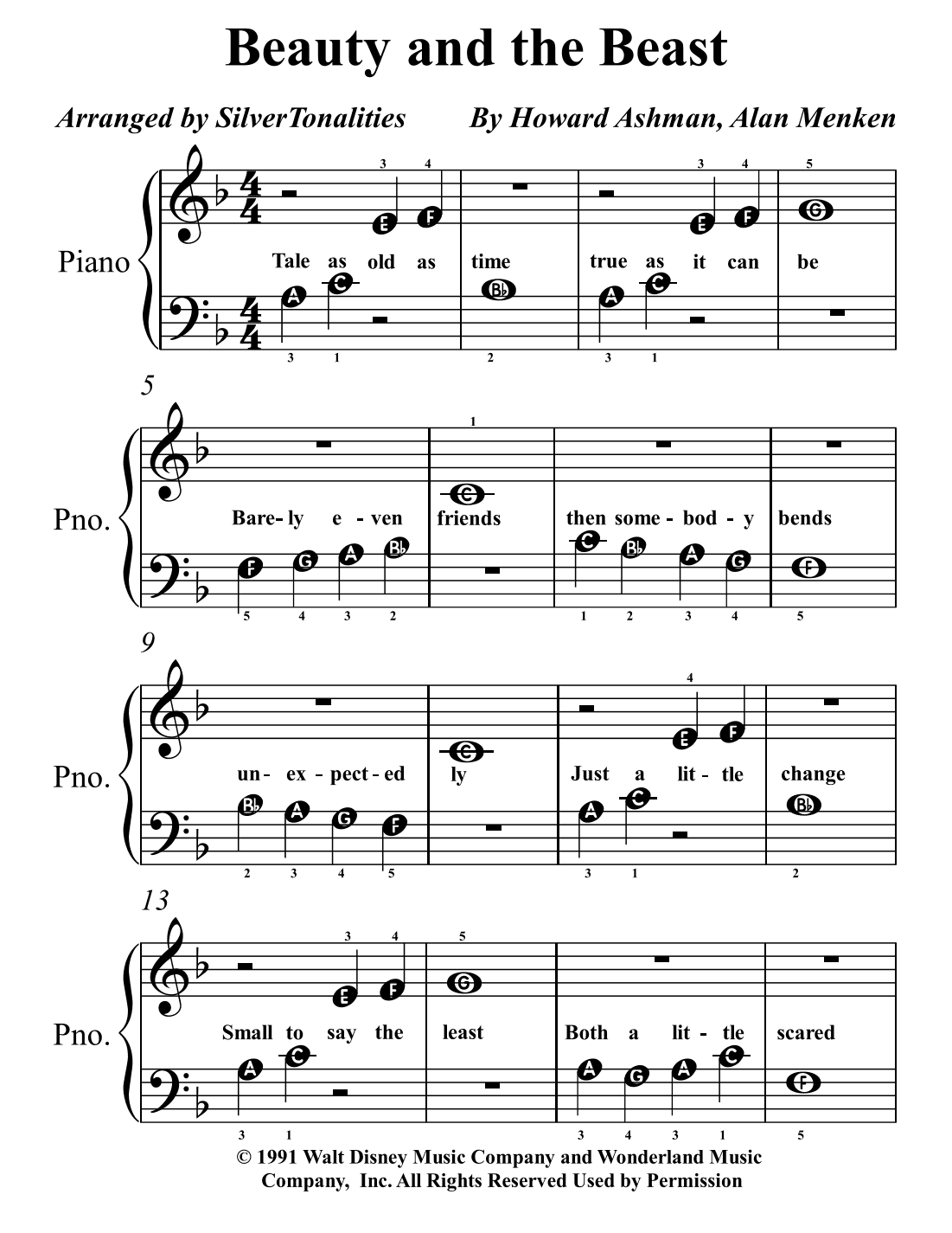 Beauty And The Beast (arr. SilverTonalities)
