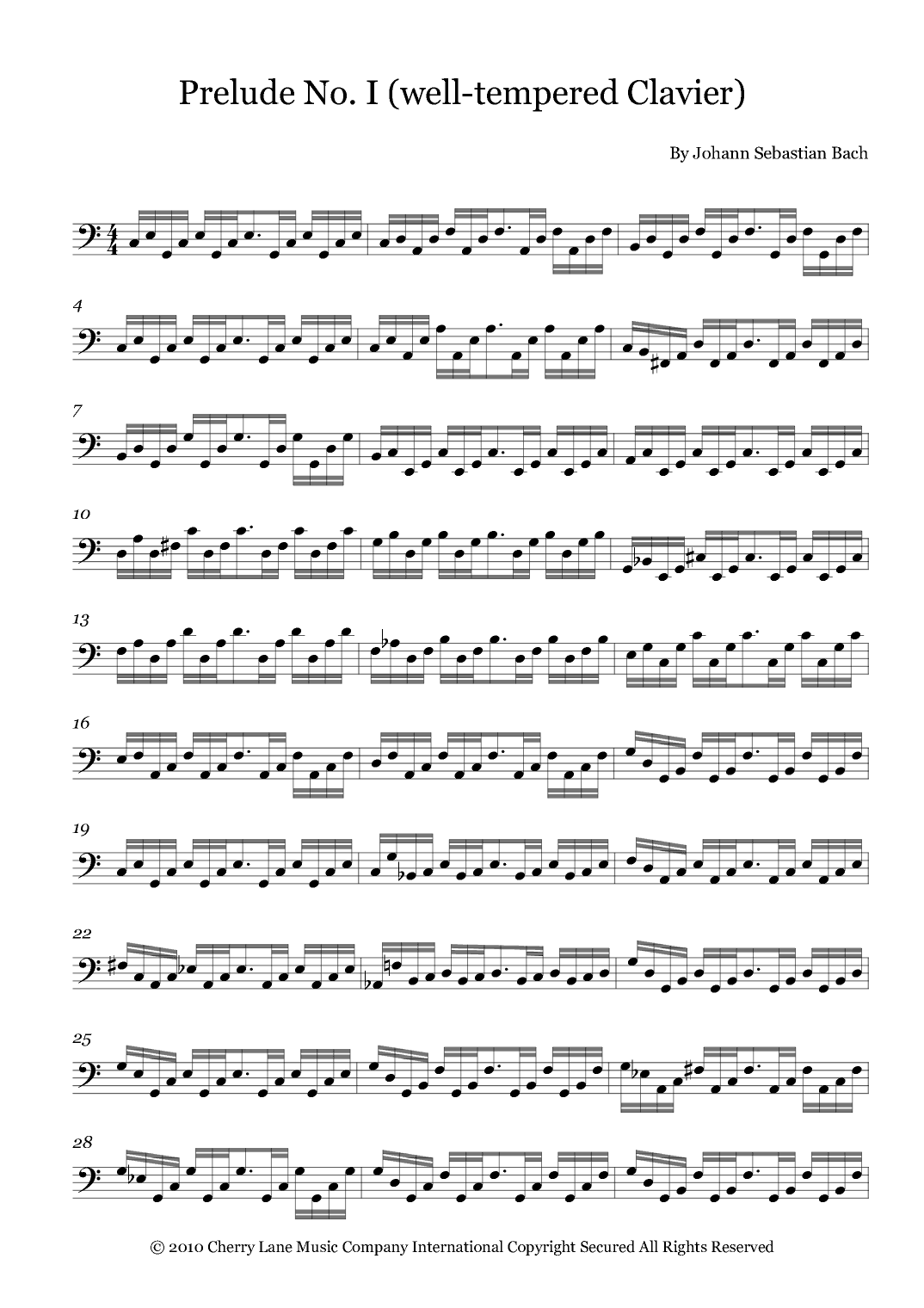 Prelude No. I (well-tempered Clavier) (arr. Fernanda Moura)