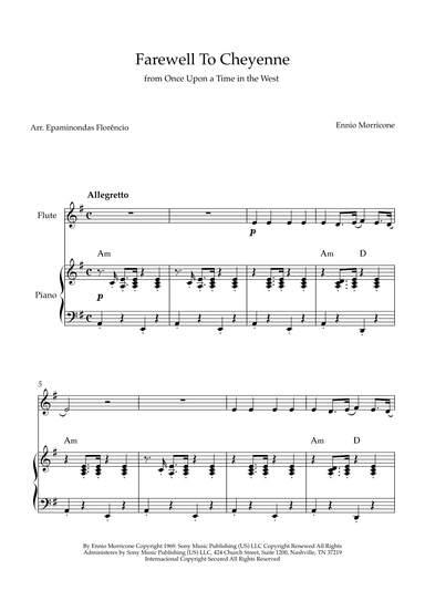 Farewell To Cheyenne (arr. Epaminondas Florêncio)