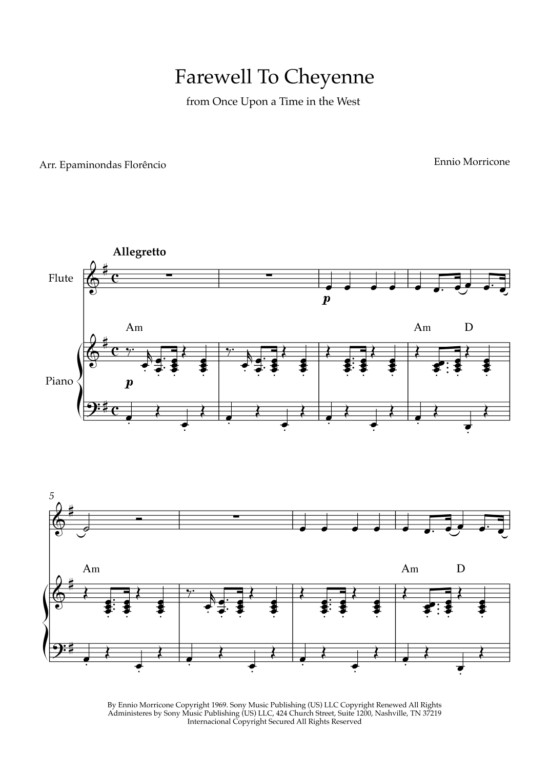 Farewell To Cheyenne (arr. Epaminondas Florêncio)