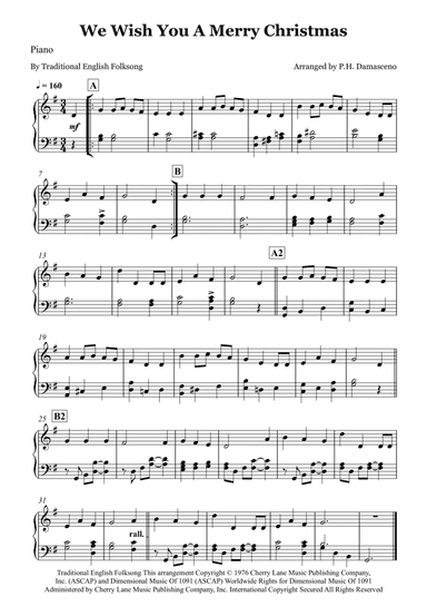 We Wish You A Merry Christmas (arr. P.H. Damasceno)