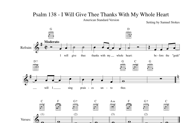Psalm 138 - I Will Give Thee Thanks With My Whole Heart - gospel-style responsorial