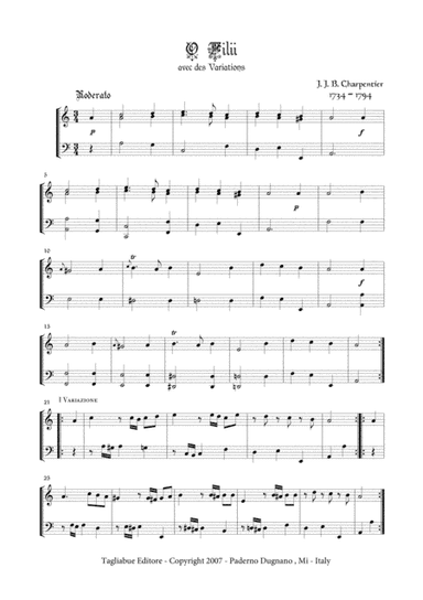 O FILII - Avec des variations - For Organ (arr. Marcello Meneguzzo)