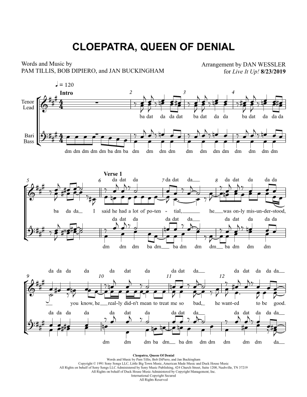 Cleopatra, Queen Of Denial (arr. Dan Wessler)