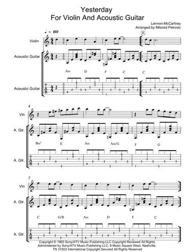 Yesterday (arr. Milorad Petrović)