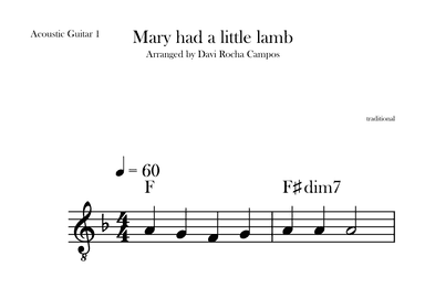 Mary had a little lamb (arr. Davi Rocha Campos)