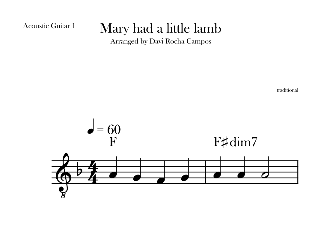 Mary had a little lamb (arr. Davi Rocha Campos)