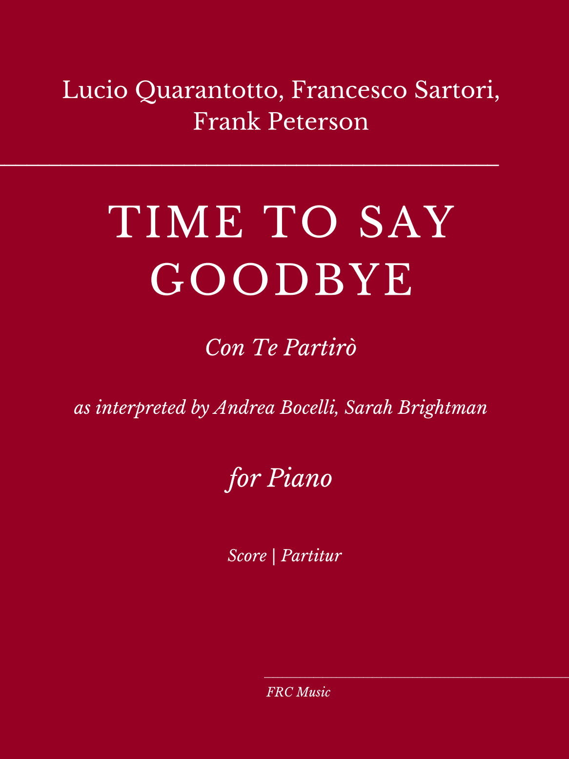 Con Te Partiro (time To Say Goodbye) (arr. Flavio Regis Cunha)