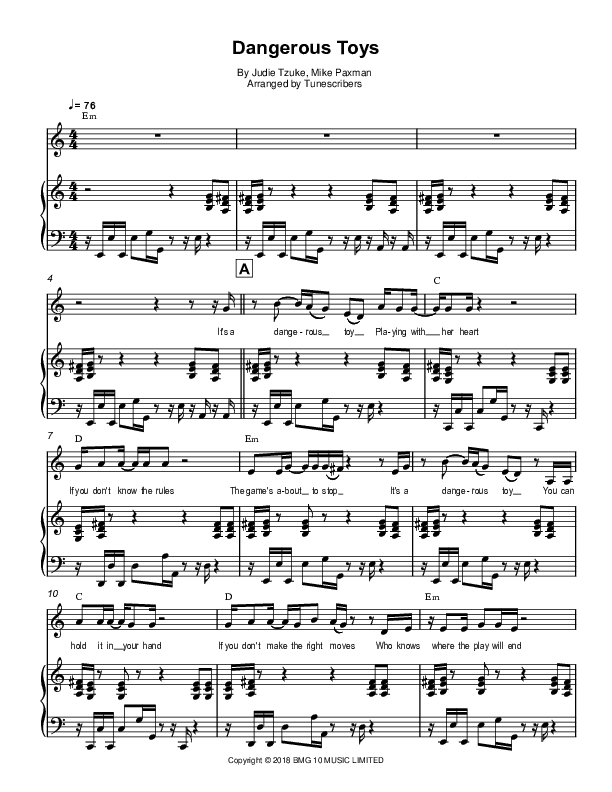 Dangerous Toys (arr. Tunescribers)