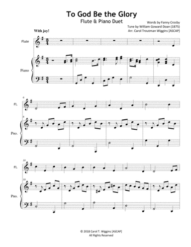To God Be the Glory (Flute & Piano) (arr. Carol Troutman Wiggins [ASCAP])