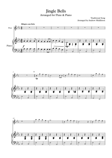 Jingle Bells arranged for Flute & Piano (arr. Andrew Middleton)