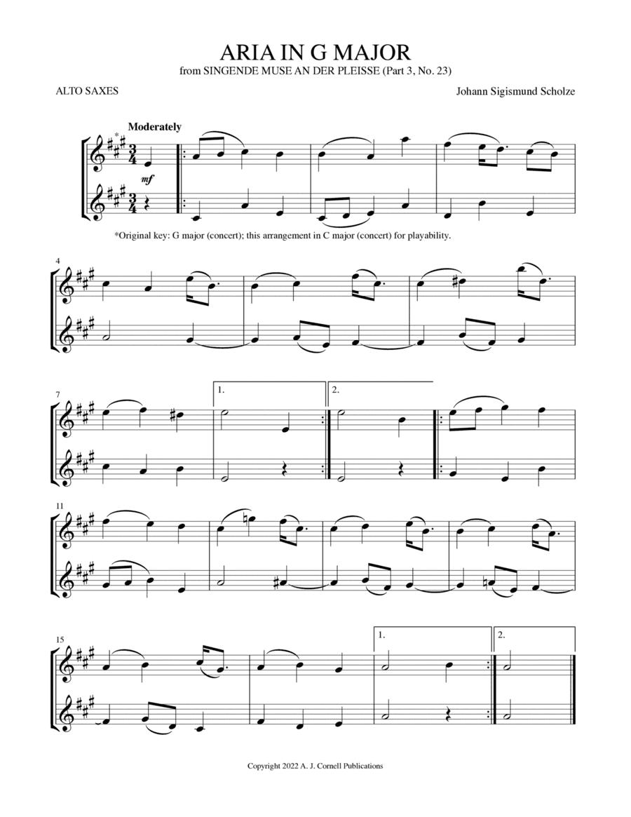 Aria in G Major (from Singende Muse an der Pleisse) (arr. Mark Phillips)