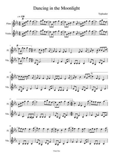 Dancing In The Moonlight (arr. Nia Squirrell, Vittari Duo)
