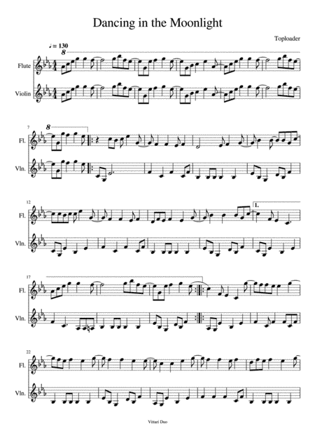 Dancing In The Moonlight (arr. Nia Squirrell, Vittari Duo)
