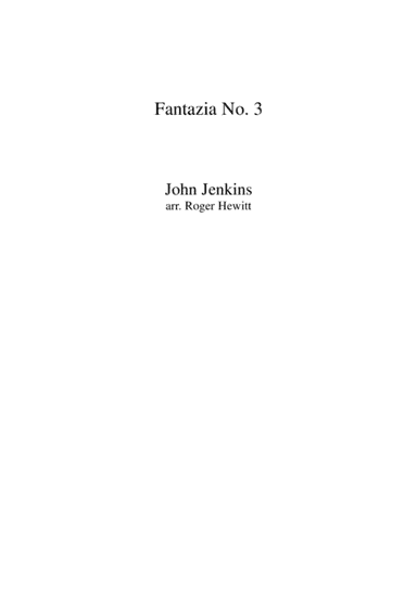 Jenkins - Fantazia No. 3 (arr. Roger Hewitt)