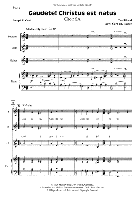 Gaudete! Christus Est Natus (arr. Gert Th. Walter)
