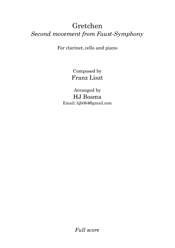 Gretchen - 2nd movement from Faust-Symphony (arr. HJ Bosma)