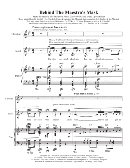 Behind the Maestro's Mask (from the musical "The Maestro's Mask: The Untold Story of the Opera Ghost