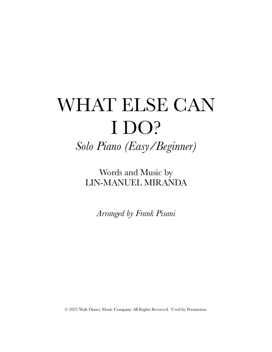What Else Can I Do? (arr. Frank Pisani)