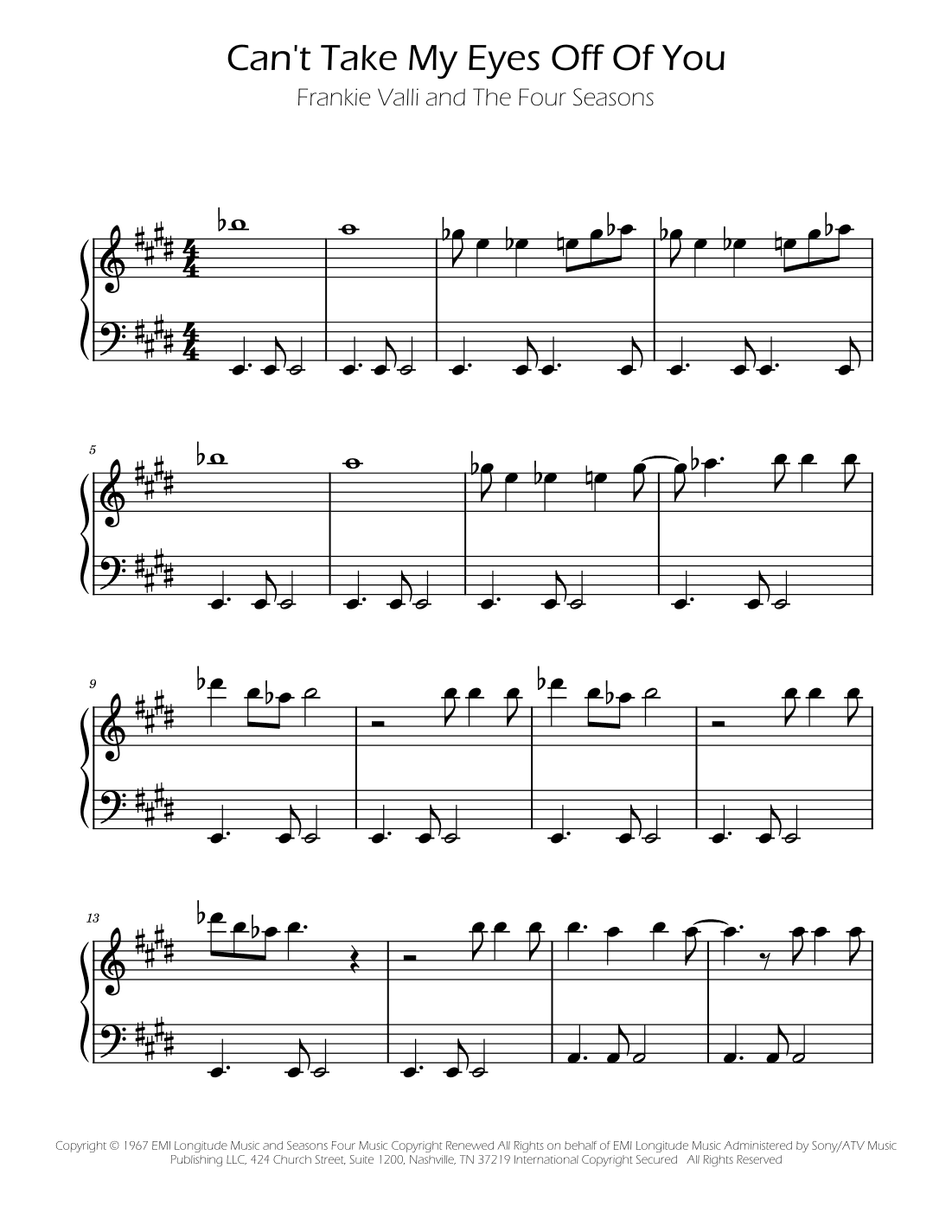 Can't Take My Eyes Off Of You (arr. Ygor Nunes)