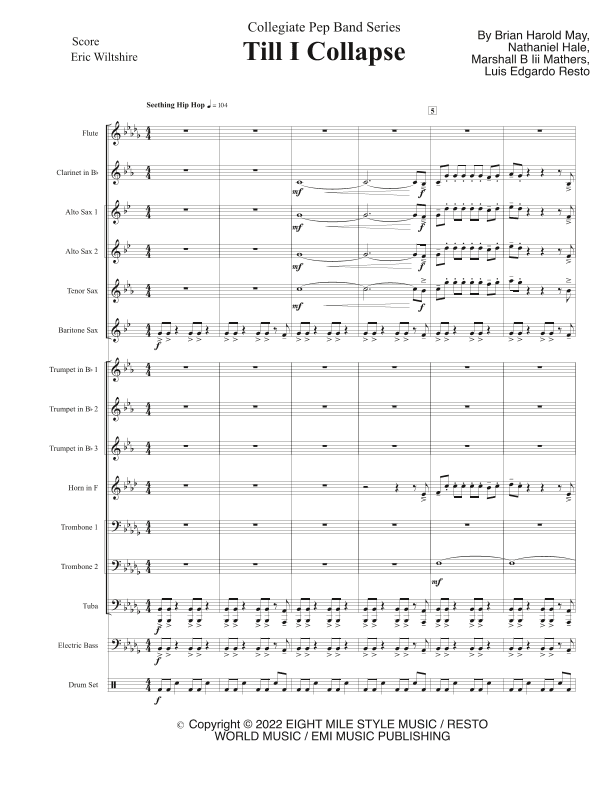 Till I Collapse (arr. Eric Wiltshire)