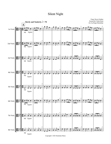 Silent Night (Bb) (Viola Octet) (arr. Regis Bookshar)