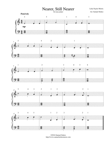 Nearer, Still Nearer - for easy piano (arr. Samuel Stokes)