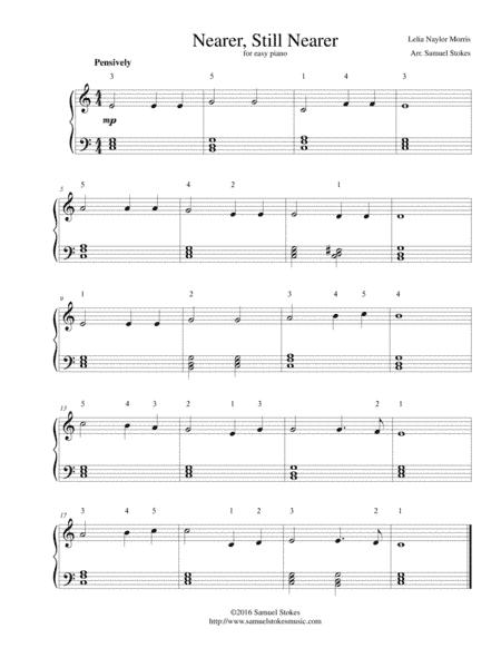 Nearer, Still Nearer - for easy piano (arr. Samuel Stokes)
