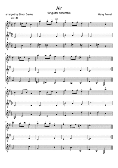 Air - H.Purcell (arranged for beginner guitar ensemble) (arr. Simon Davies)