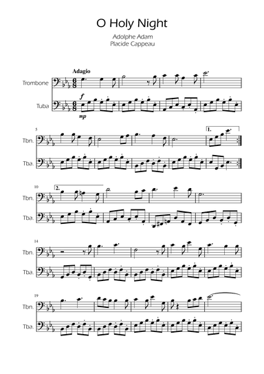 O Holy Night - Trombone and Tuba Duet (arr. Ygor Nunes)
