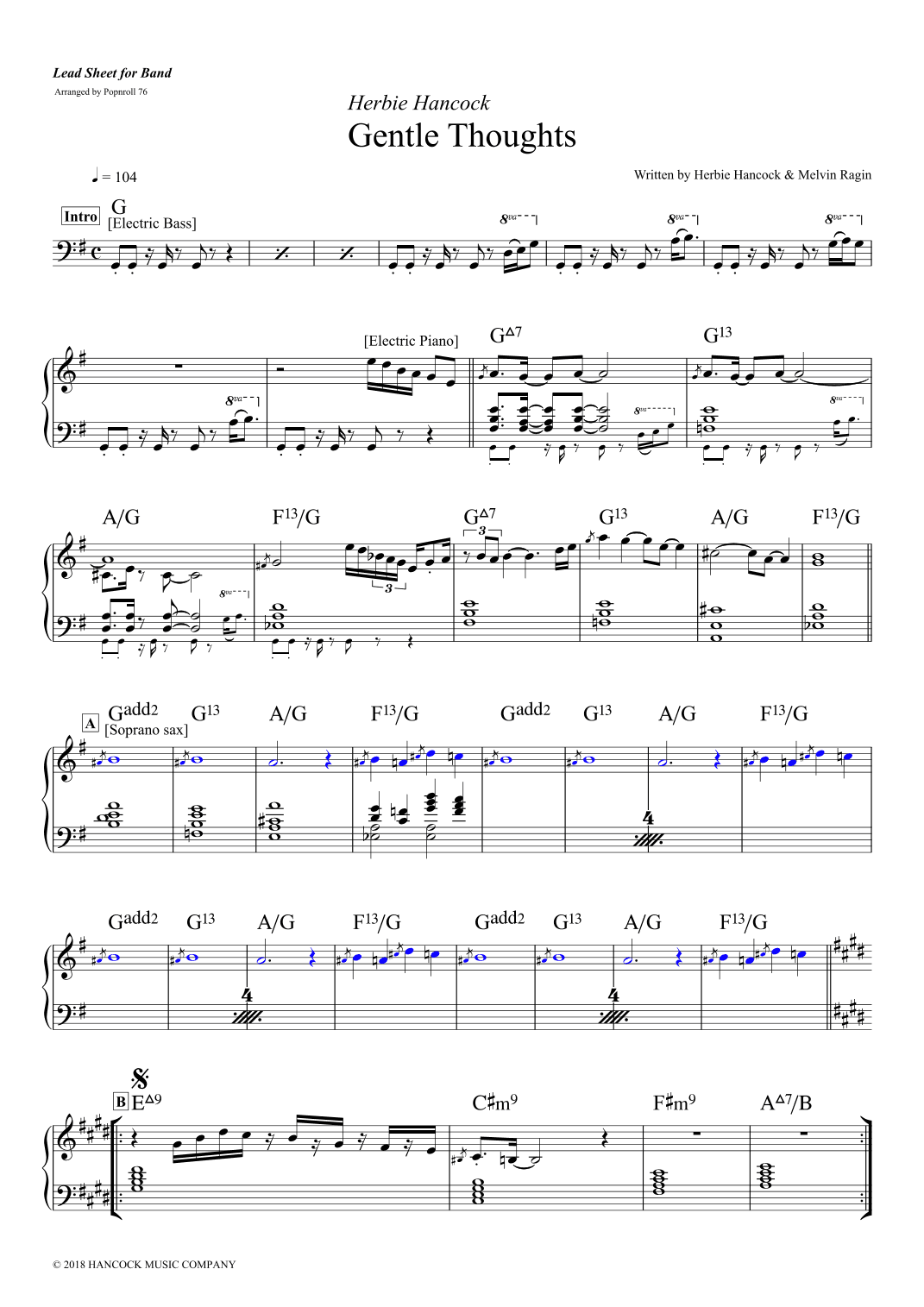 Gentle Thoughts (arr. Popnroll 1976)