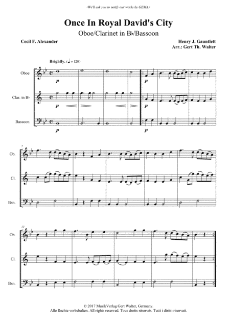 Once In Royal David's City (arr. Gert Th. Walter)