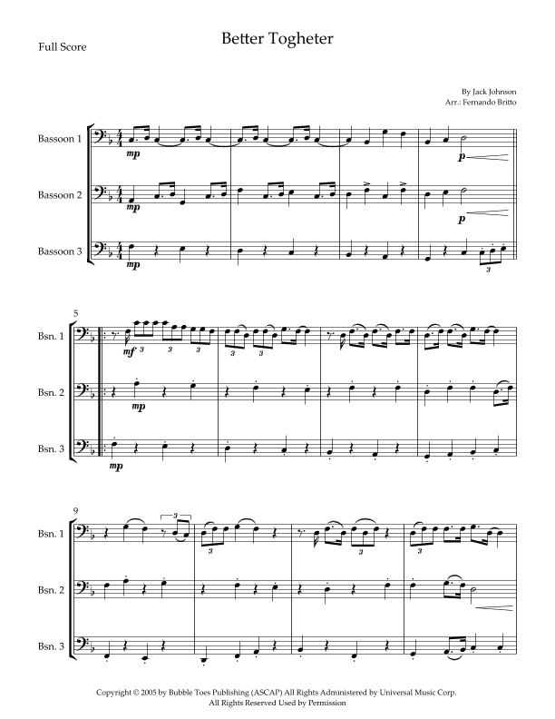 Better Together (arr. Fernando Britto)