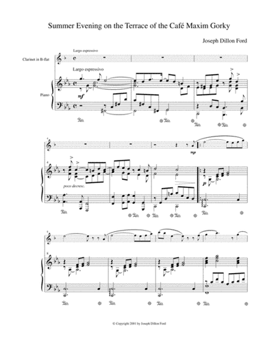 Summer Evening on the Terrace of the Café Maxim Gorky for clarinet and piano