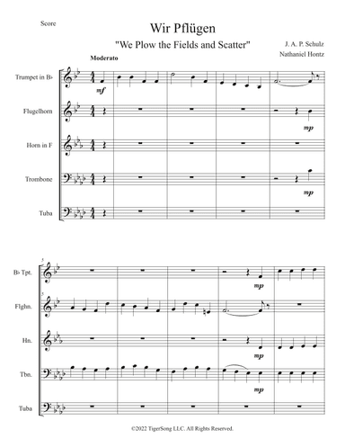 We Plow the Fields and Scatter (Wir Pflügen) (arr. Nathaniel Hontz)